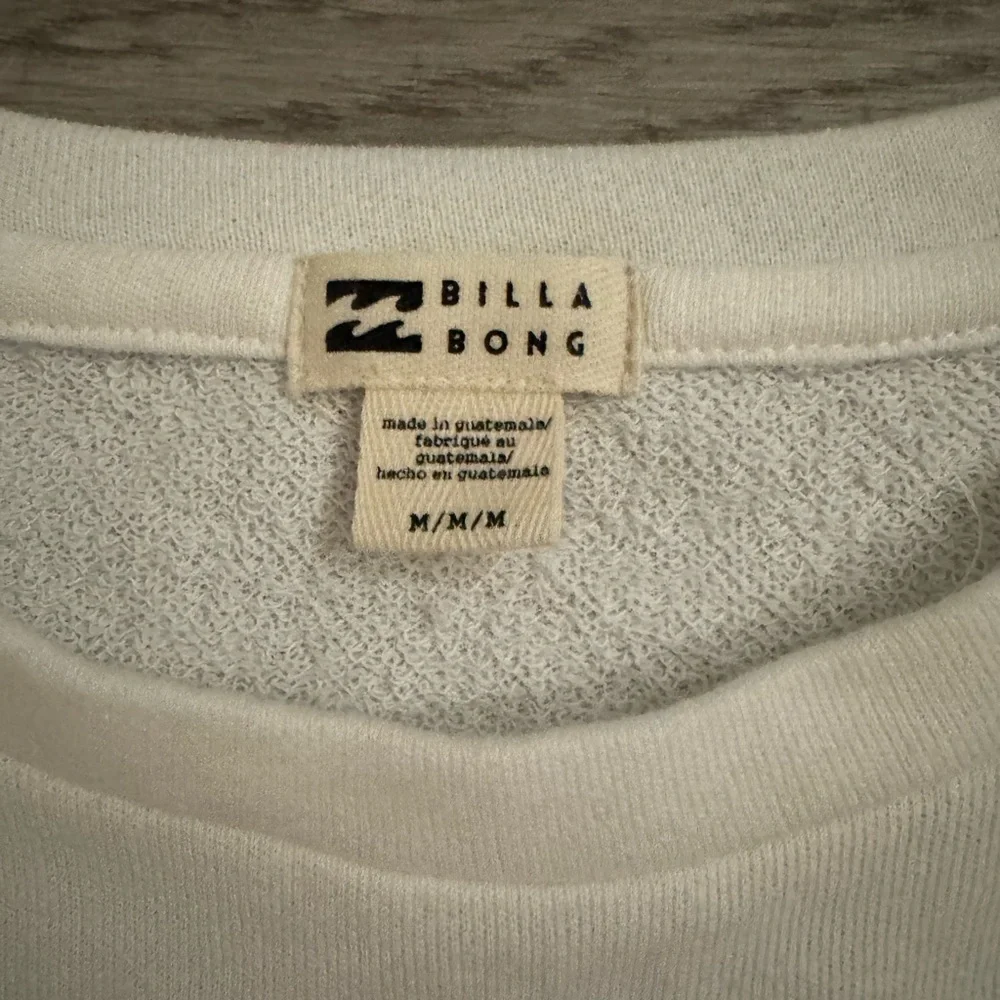 NWT Billabong White Cali Bear Sweatshirt Casual Summer Style Size M/10
